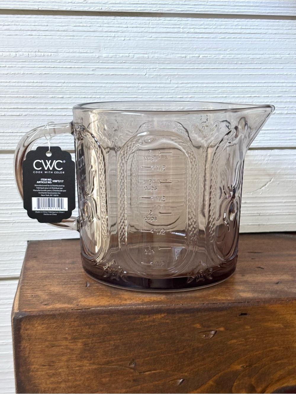 CWC Cook With Color Brown Glass Measuring Cup 32oz ~ 4 Cups Fall Spider Bat NEW